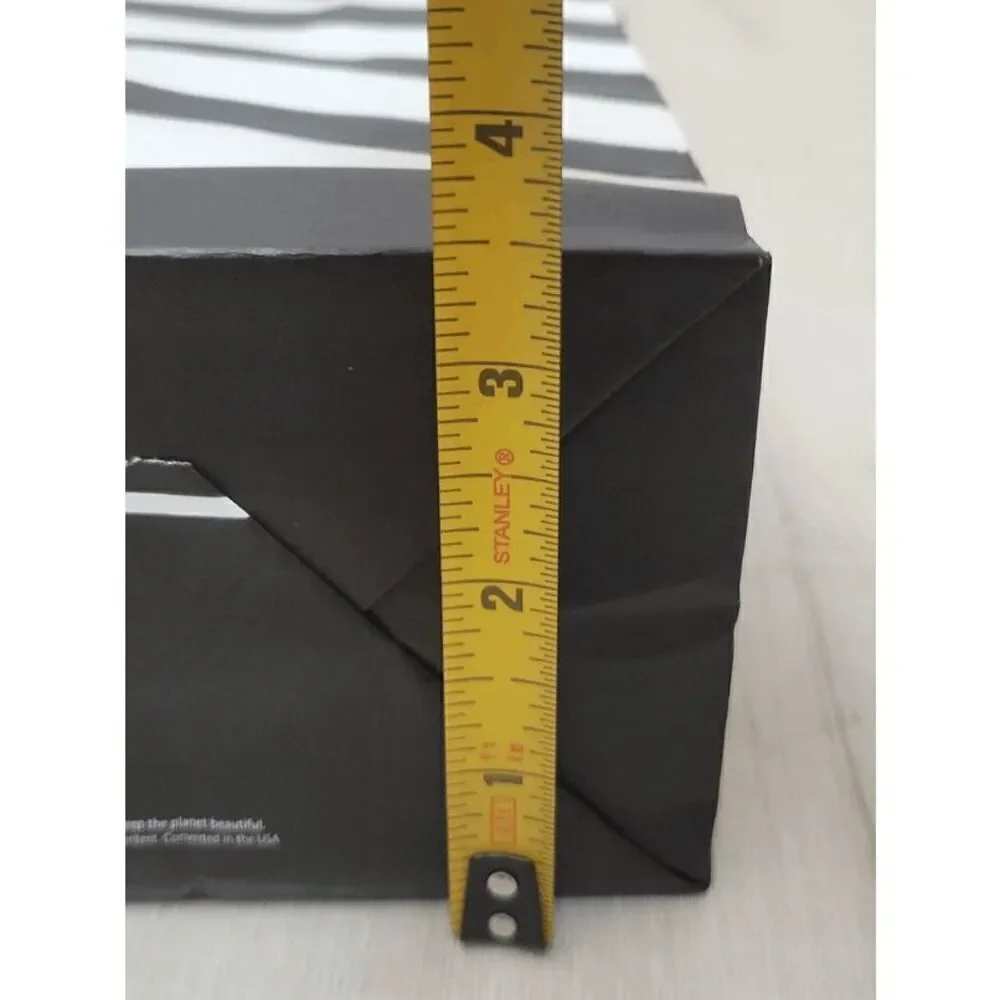 🖤🤍 SEPHORA Empty Black White Striped Paper Shopping Gift Bag with Tissues